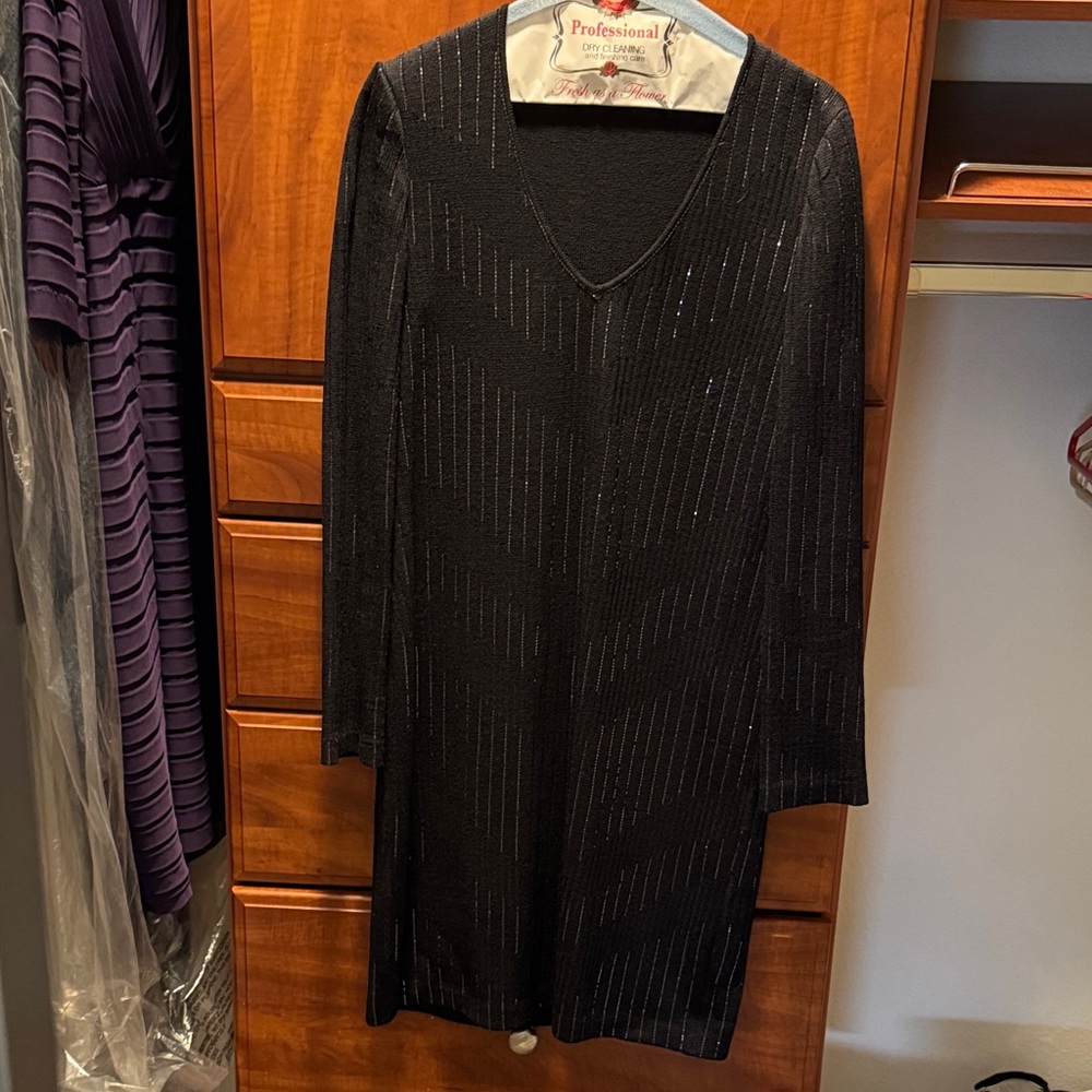 St. John Black Long Sleeve Dress